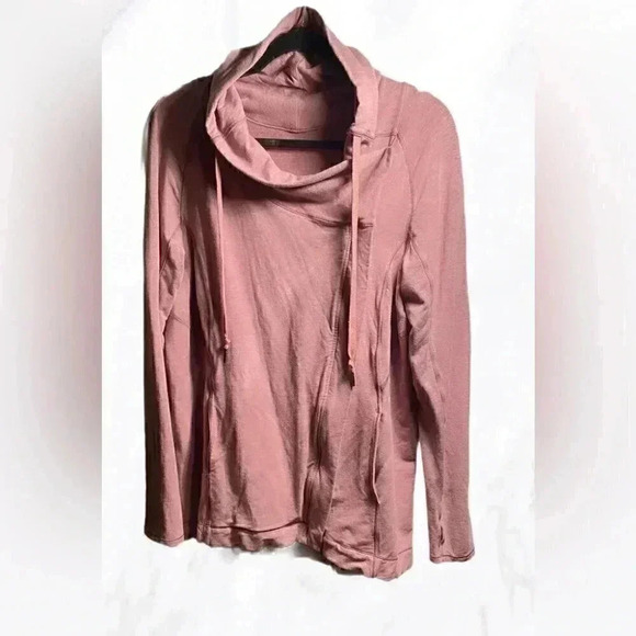 Lululemon "Coast Easy " long sleeve Heathered Misty Merlot long sleeve wrap 8 - Picture 3 of 4